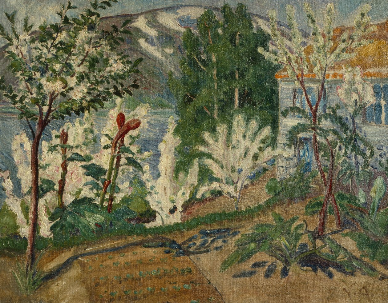 Fiori bianchi a Jølstravatnet da Nikolai Astrup