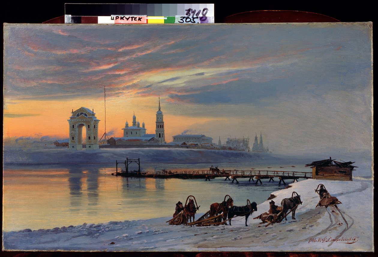 Vista del fiume Angara a Irkutsk in Siberia da Nikolai Florianovich Dobrovolsky