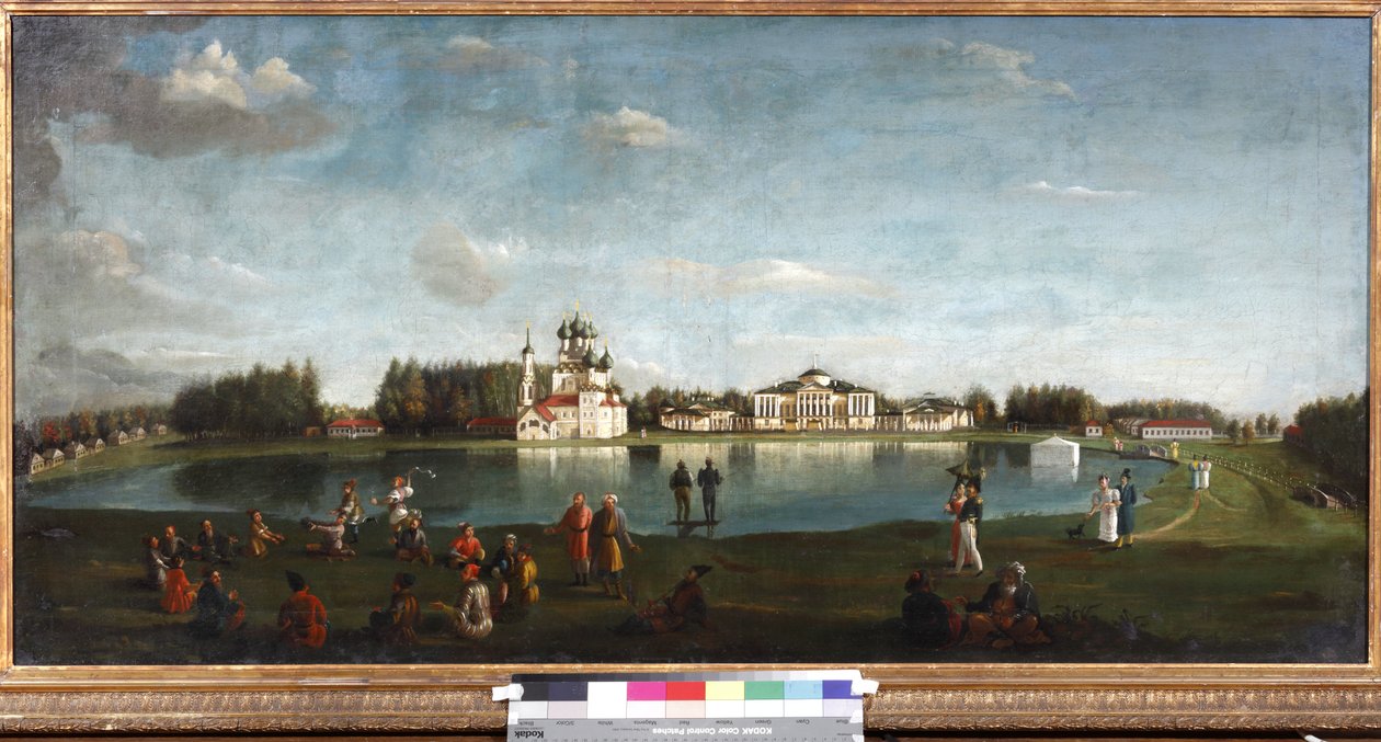 Veduta della tenuta di Ostankino di Podklyuchnikov, Nikolai Ivanovich (1813-1877). Olio su tela da Nikolai Ivanov Podklutchnikov