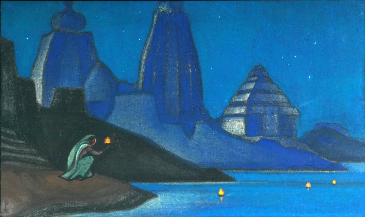 La fiamma della felicità si accende sul Gange, 1947 da Nikolai Konstantinowitsch Roerich