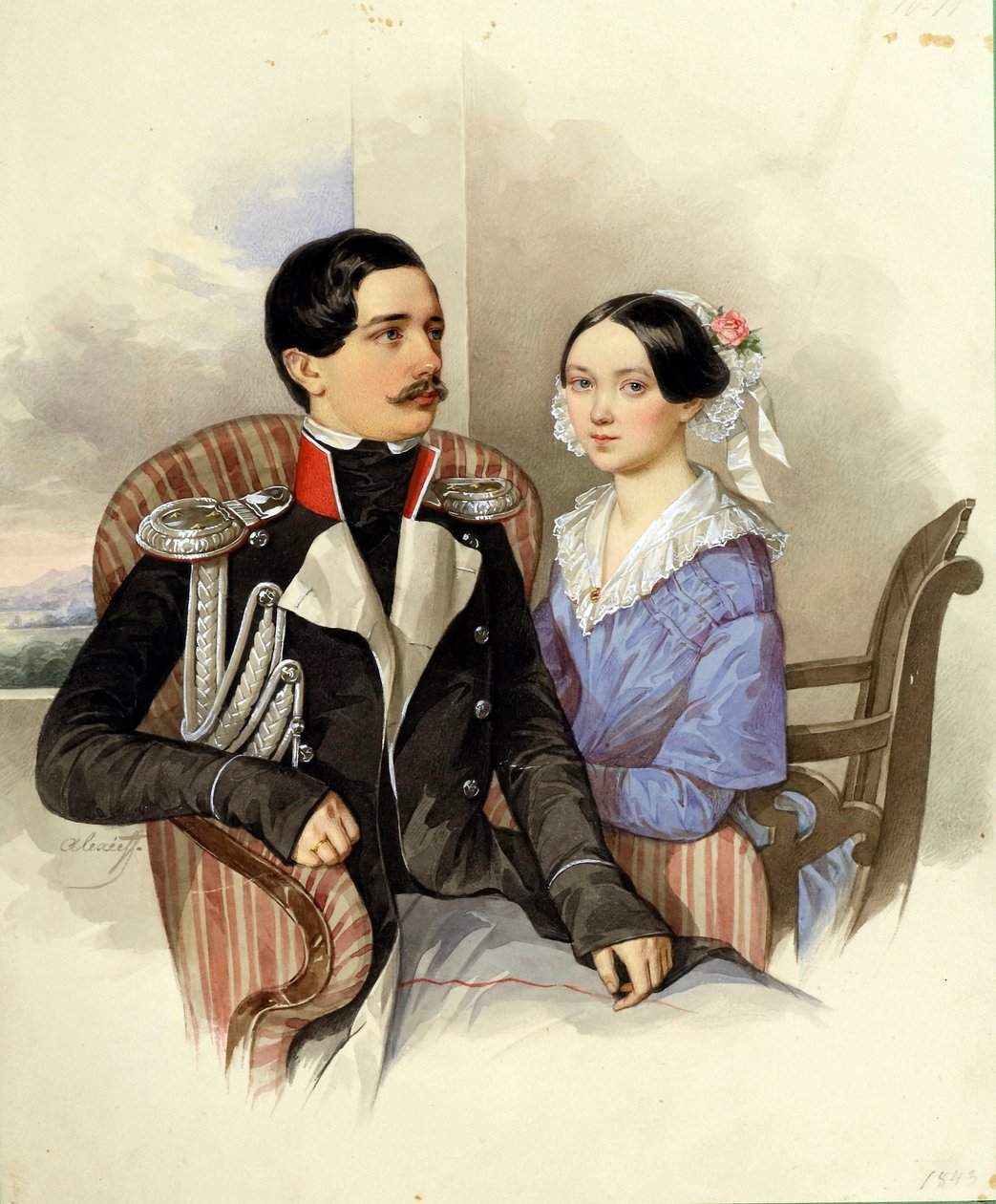 Ritratto del conte Jakov Karlovich Sievers e della contessa Vera Mikhaylovna da Nikolai Mikhailovich Alexeyev