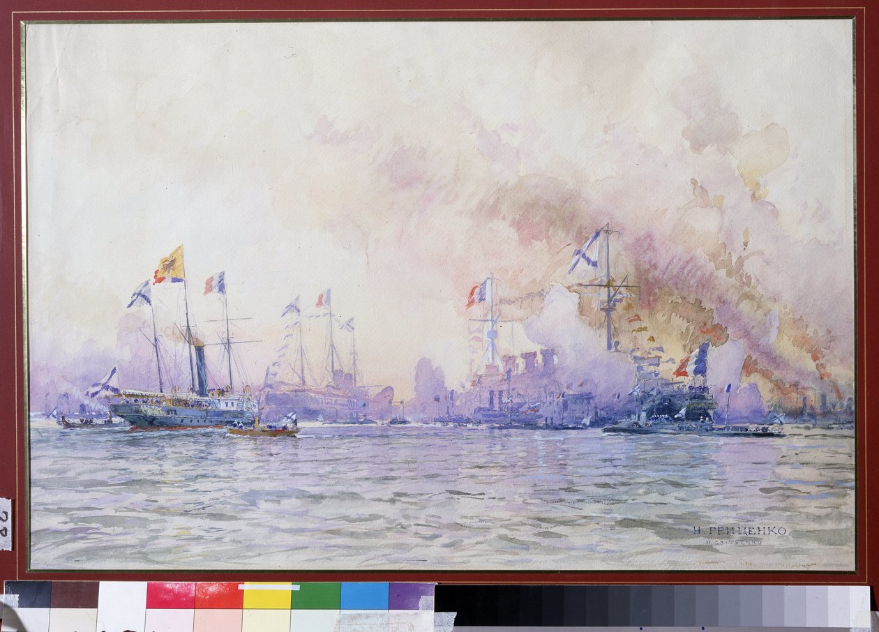 Arrivo dello squadrone francese a Krondstadt nel 1893 da Nikolai Nikolaevich Gritsenko