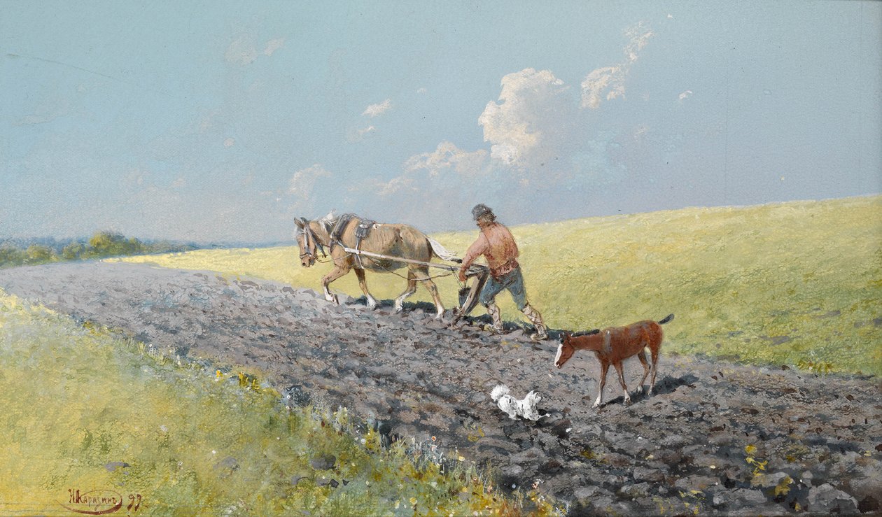 Aratura del campo, 1899 da Nikolai Nikolayevich Karasin