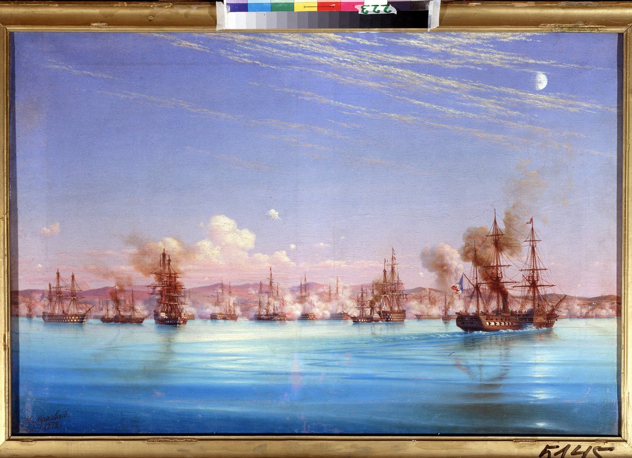 Il bombardamento di Sebastopoli dalla squadra franco-britannica nel 1854 da Nikolai Pavlovich Krasovsky