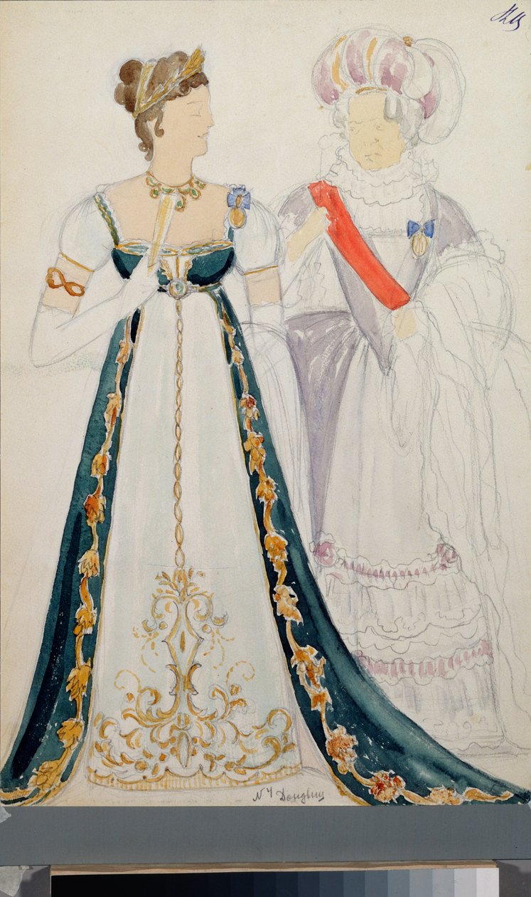 Costumi preparatori, due donne, per l