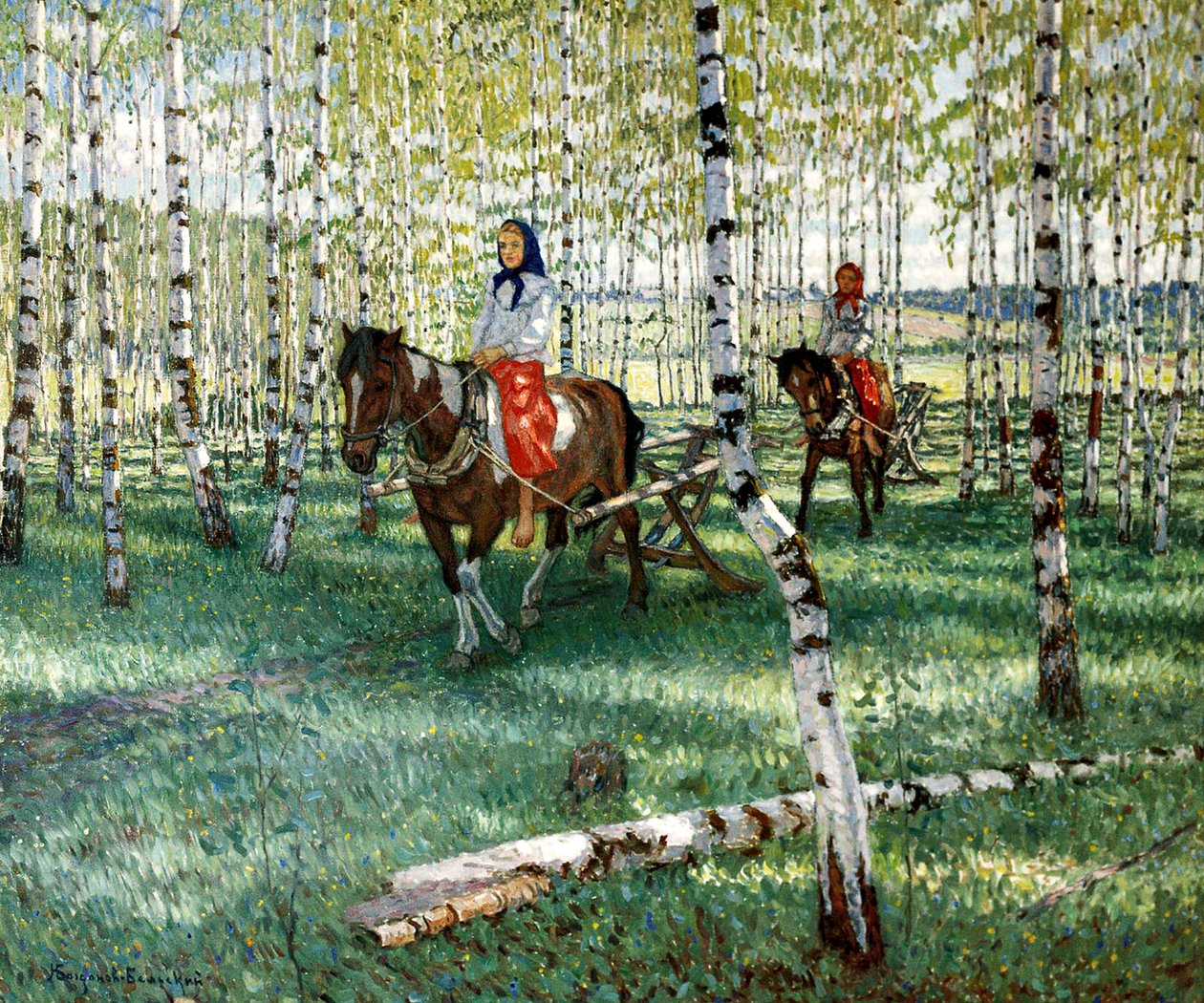 Al lavoro da Nikolai Petrovich Bogdanov Belsky