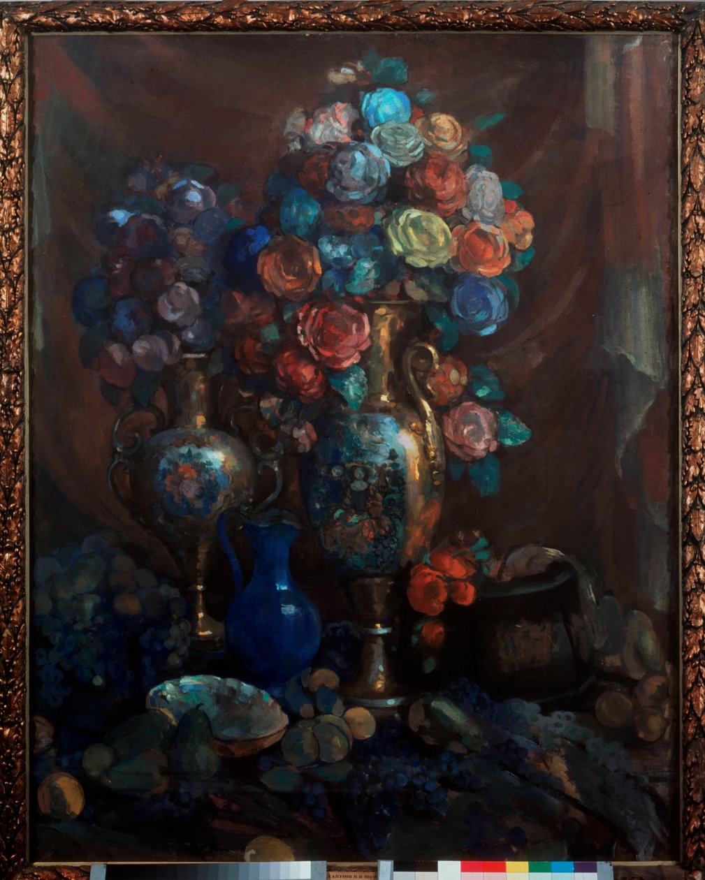 Natura morta (Vasi, fiori e frutti) da Nikolaj Nikolaevic Sapunov