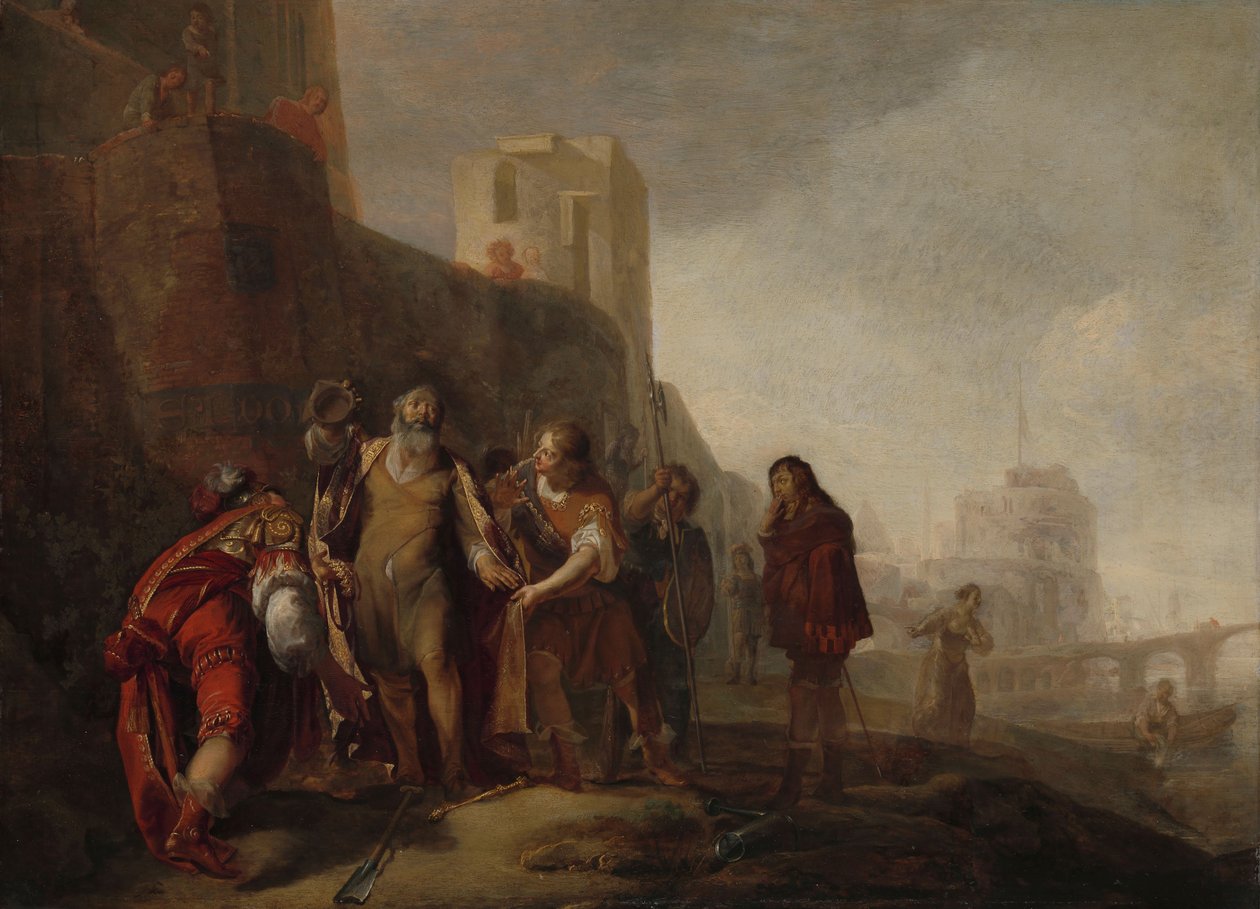 I legati di Alessandro Magno investono il giardiniere Abdalonymus con le insegne della regalità di Sidone, c.1645-c.1650 da Nikolaus Knüpfer