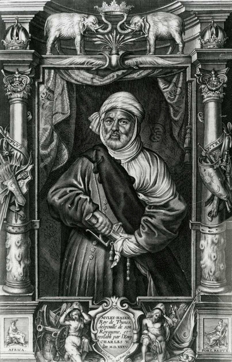 Abu l-Hasan Ali, anche chiamato Muley Hacén, 1535 da Nikolaus van der Horst