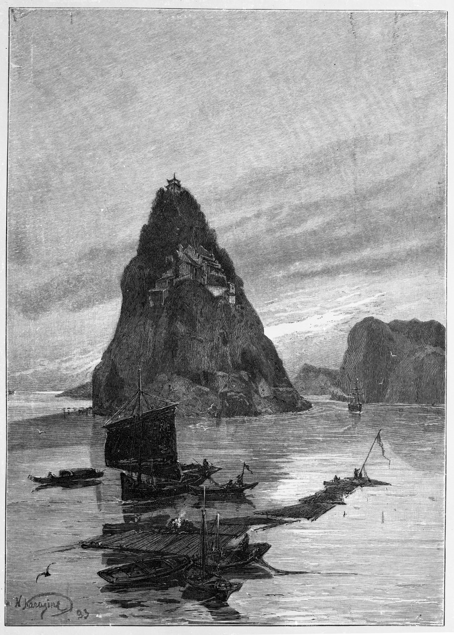 Roccia del Piccolo Orfano sul fiume Yangtze, 1893 da Nikolai Nikolaevich Karazin