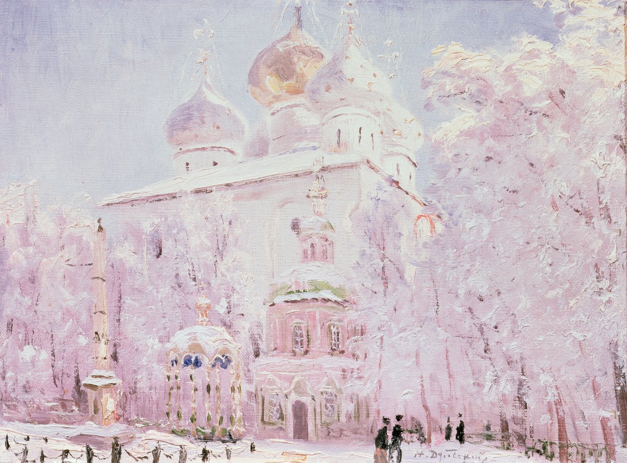 Inverno nella Lavra della Trinità di San Sergio a Sergiyev Posad, c.1910 da Nikolay Nikanorovich Dubovskoy