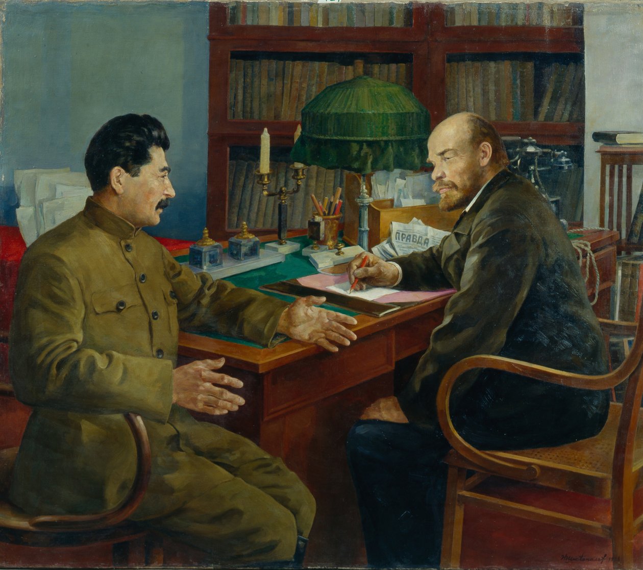 Lenin e Stalin (1938) da Nikolay Ivanovich Shestopalov