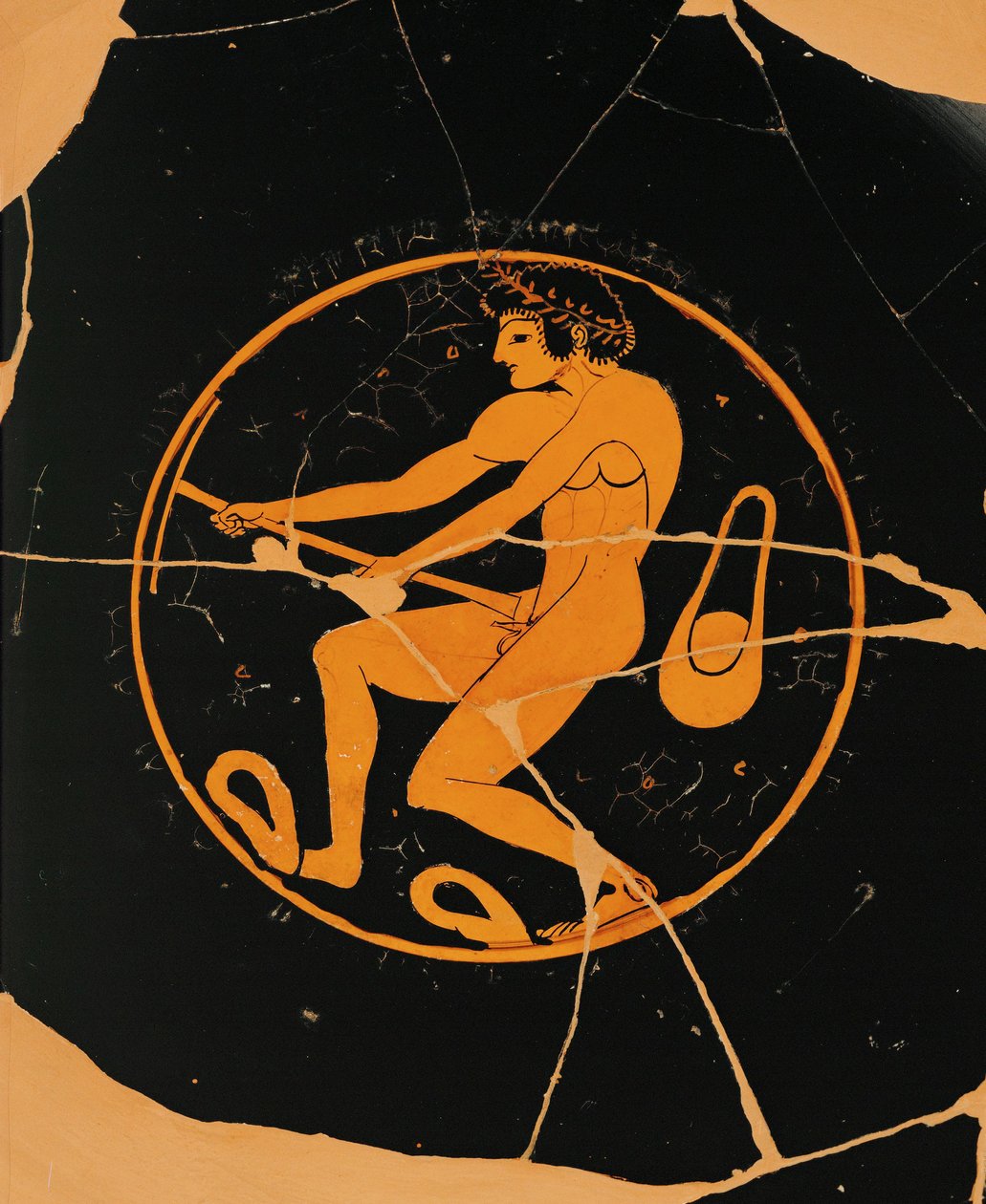 Atleta con bastone e fionda ... da Nikosthenes