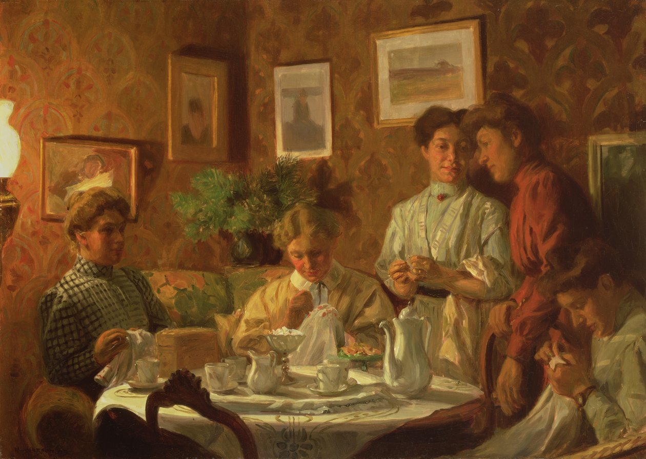 Il gruppo di cucito, 1909 da Nils Larson