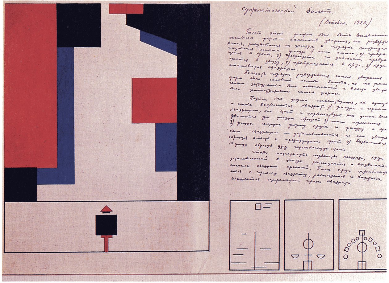 Design del balletto suprematista da Nina Iosifovna Kogan