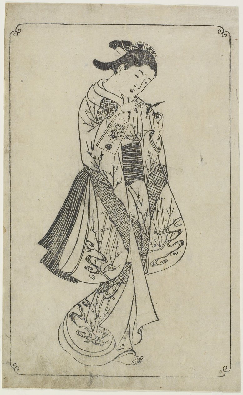 Cortigiana con un volano, 1739 da Nishikawa Sukenobu