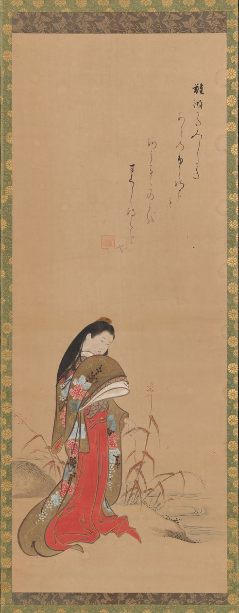 Signora Ise sulla riva del fiume da Nishikawa Sukenobu