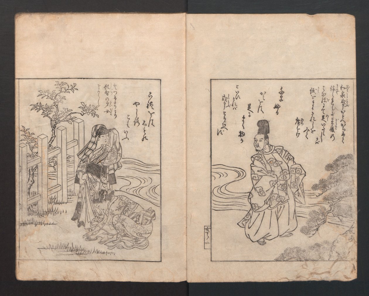 Libro illustrato: Camellia Ehon Himetsubaki da Nishikawa Sukenobu
