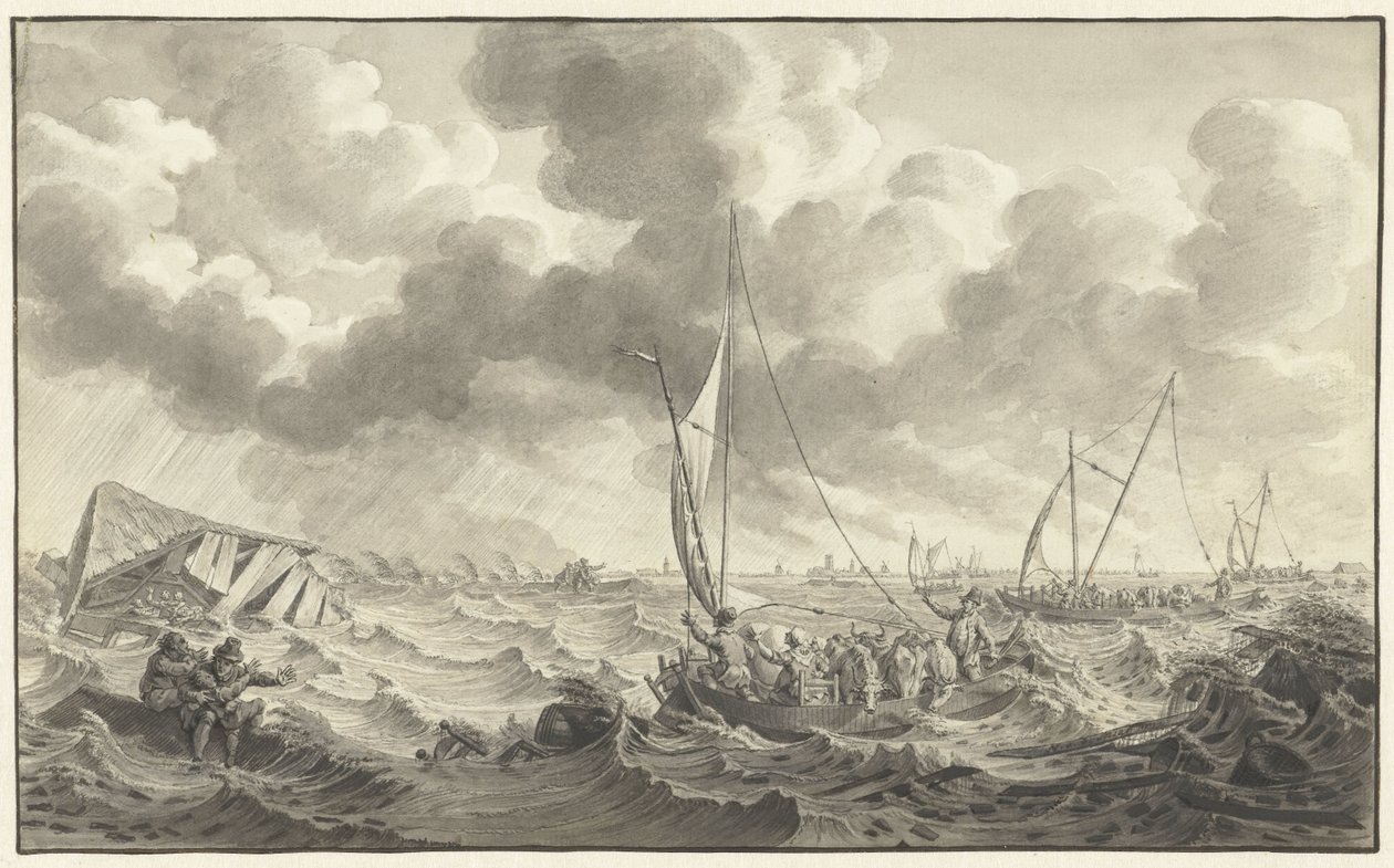 Rottura della diga a Kampen, 1775 da Noach van der Meer (II)