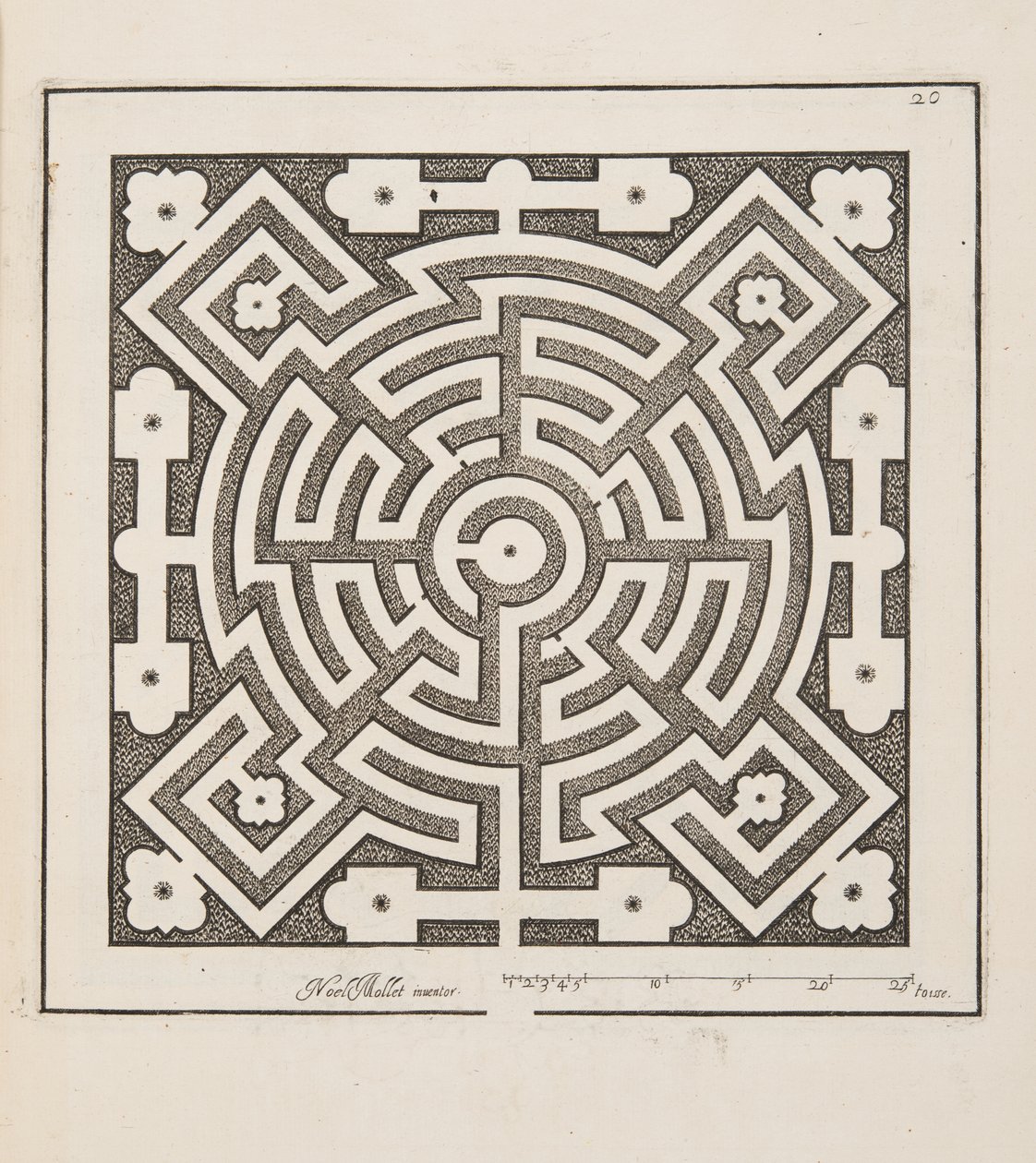 Progetto per Parterre, da Theatre des Plans et Jardinages, pub.1652 da Noel Mollet