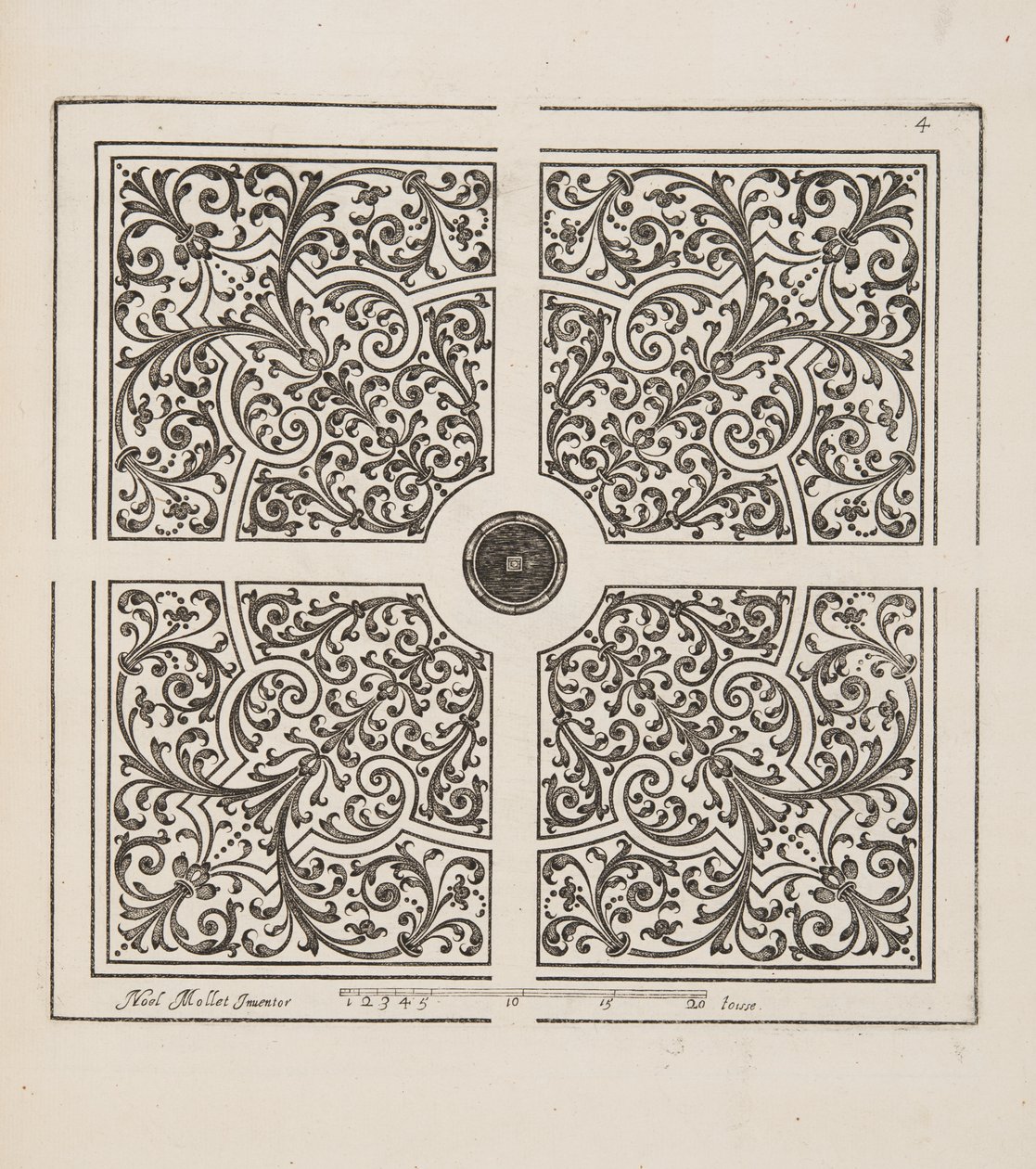 Progetto per Parterre, da Theatre des Plans et Jardinages, pub.1652 da Noel Mollet