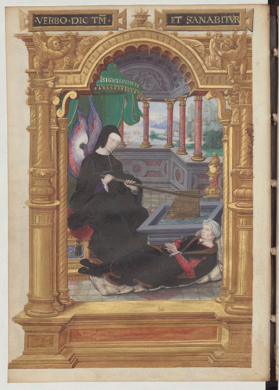 Luisa di Savoia con in mano un timone, simbolo della reggenza. Frontespizio delle Gestes de Blanche de Castille di Etienne Leblanc. da Noel Bellemare