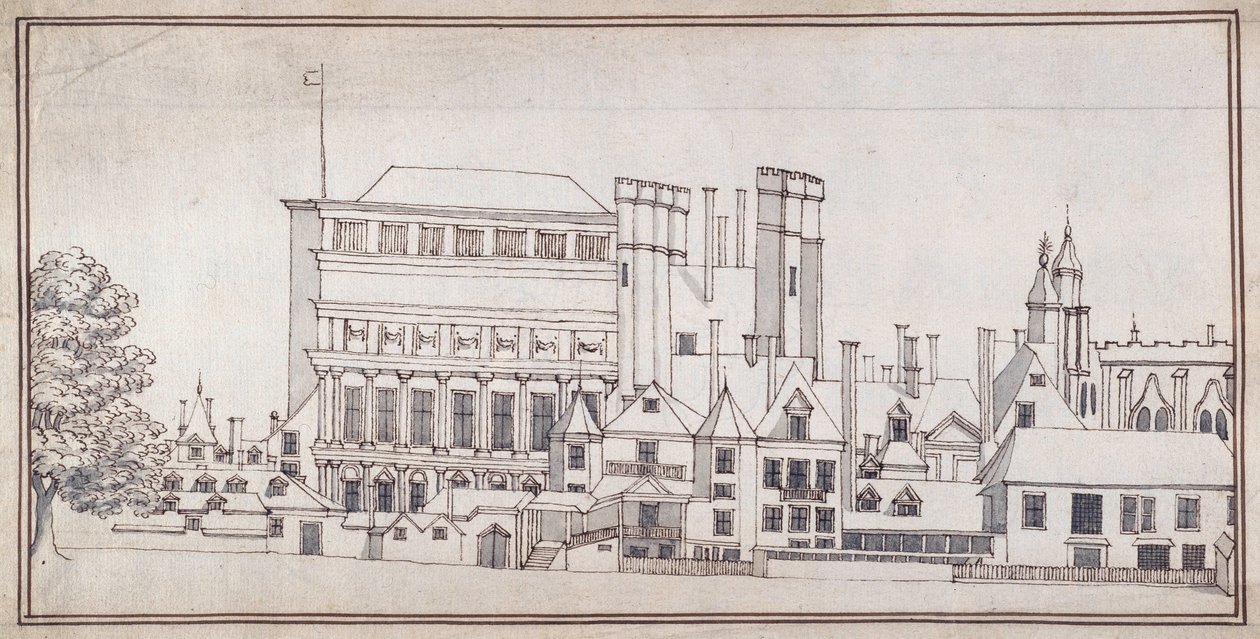 Whitehall con il cancello di Holbein e la Banqueting House di Inigo Jones, c.1677 da Noel Gasselin