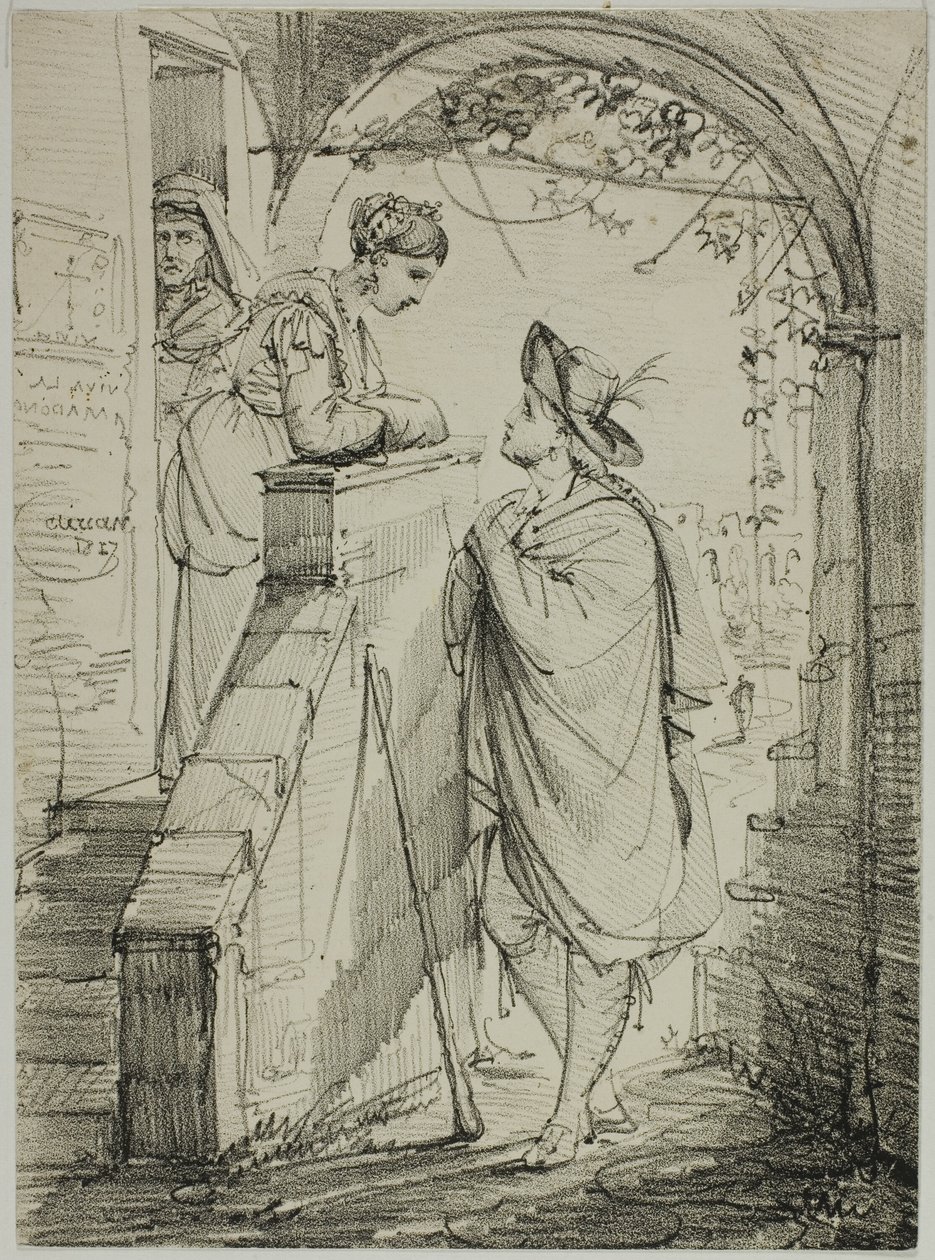 Donna e uomo che conversano da Noel Thomas Joseph Clerian