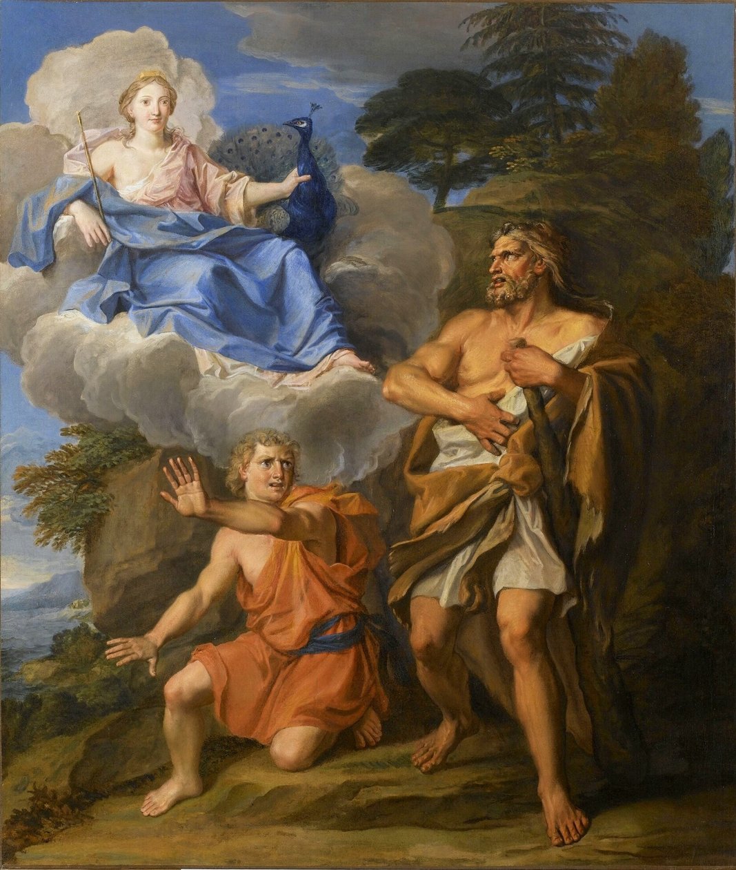 Francese:  Junon apparaît à Hercule Storia di Ercole - Giunone ed Ercole da Noël Coypel