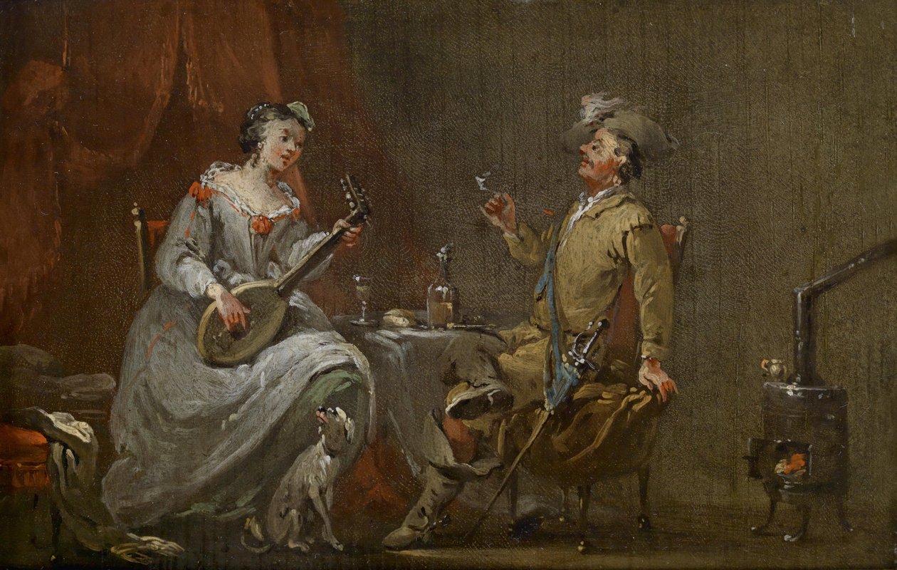 Cavaliere e dama che suona il liuto da Norbert Joseph Carl Grund