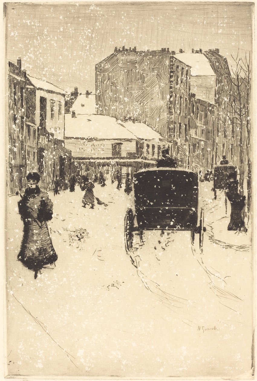 Boulevard Clichy nella neve da Norbert Goeneutte