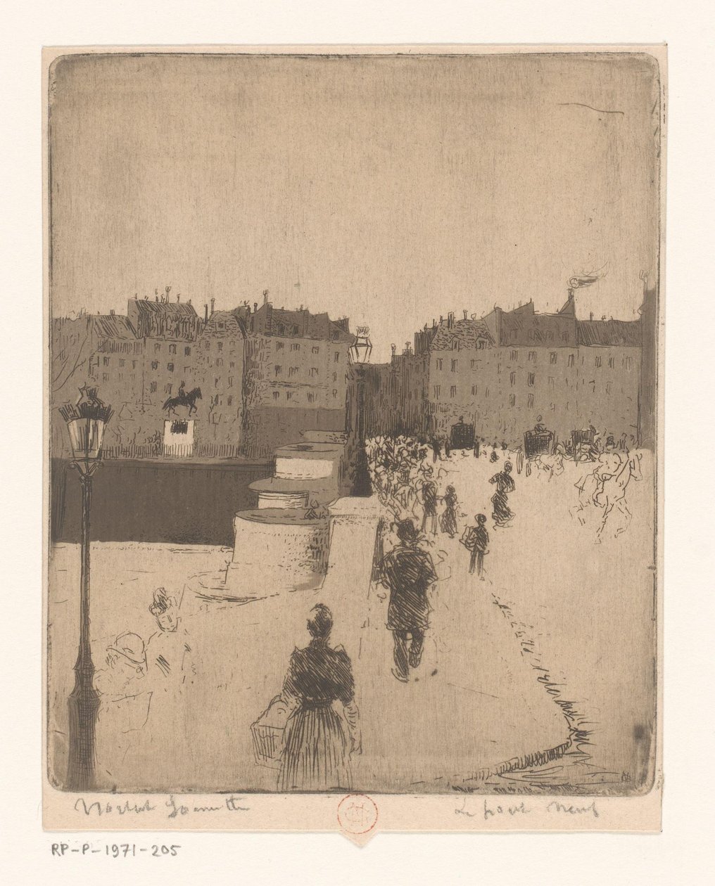 Veduta del Pont Neuf a Parigi da Norbert Goeneutte