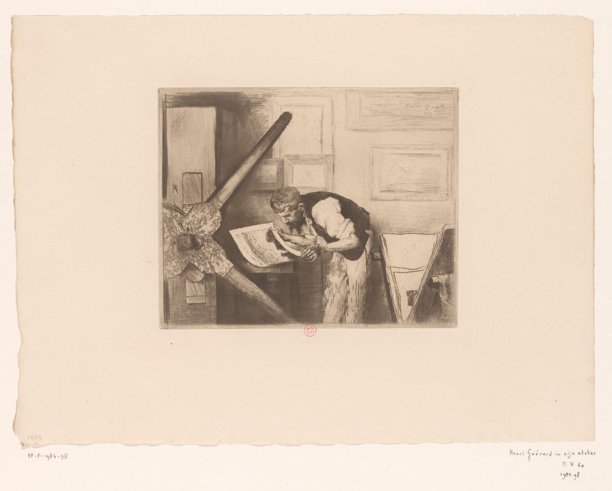 Ritratto di Henri Charles Guérard nel suo atelier da Norbert Goeneutte