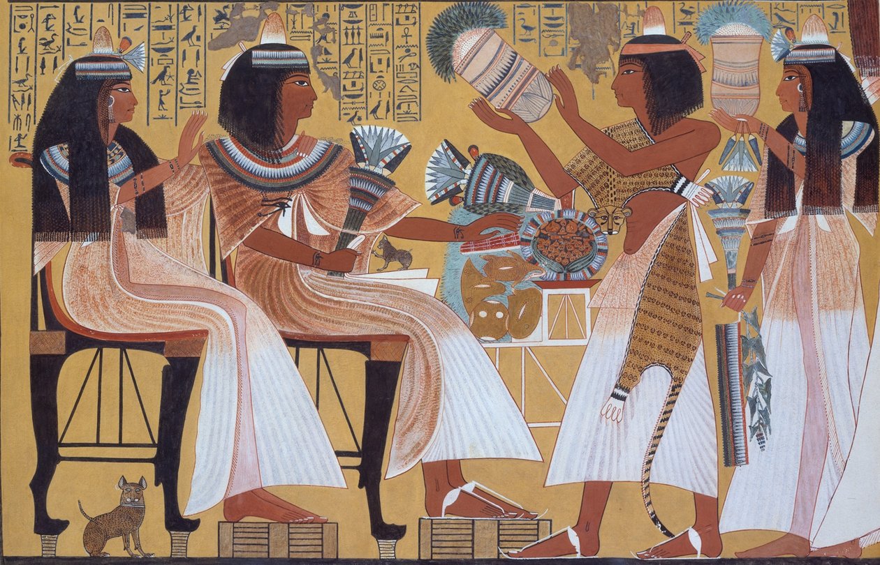 Ipuy e moglie ricevono offerte dai loro figli, c.1279-1213 a.C. da Norman de Garis Davies