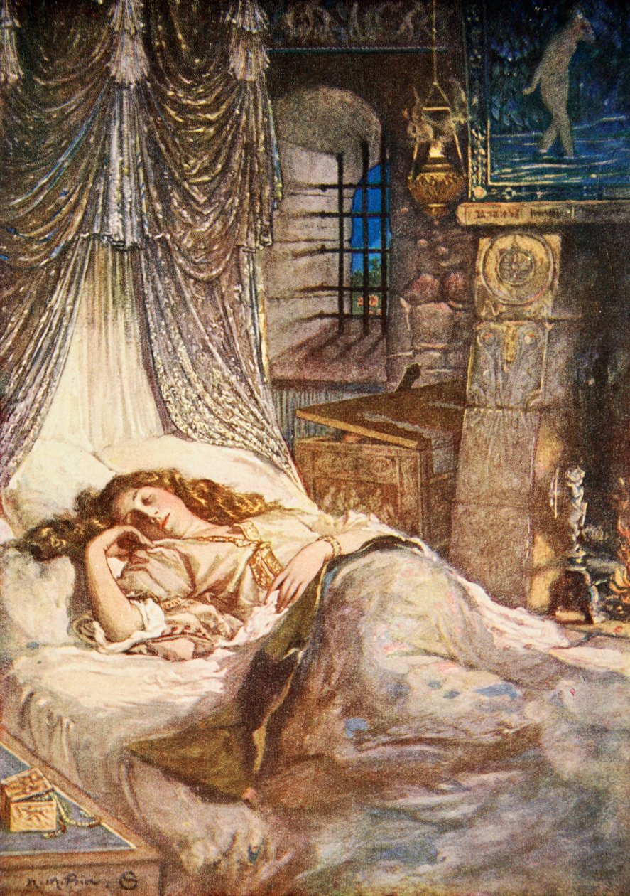 La camera da letto di Imogen, Cimbelino, Atto II Scena 2, illustrazione da 