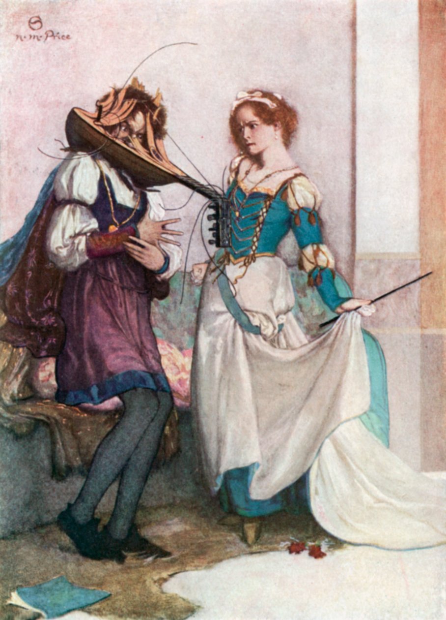 La gentile Katherine. La bisbetica domata - Atto II, scena 1 (litografia a colori) da Norman Mills (after) Price