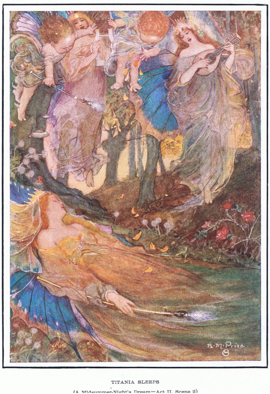 Titania dorme (Sogno di una notte di mezza estate) da Norman Mills Price