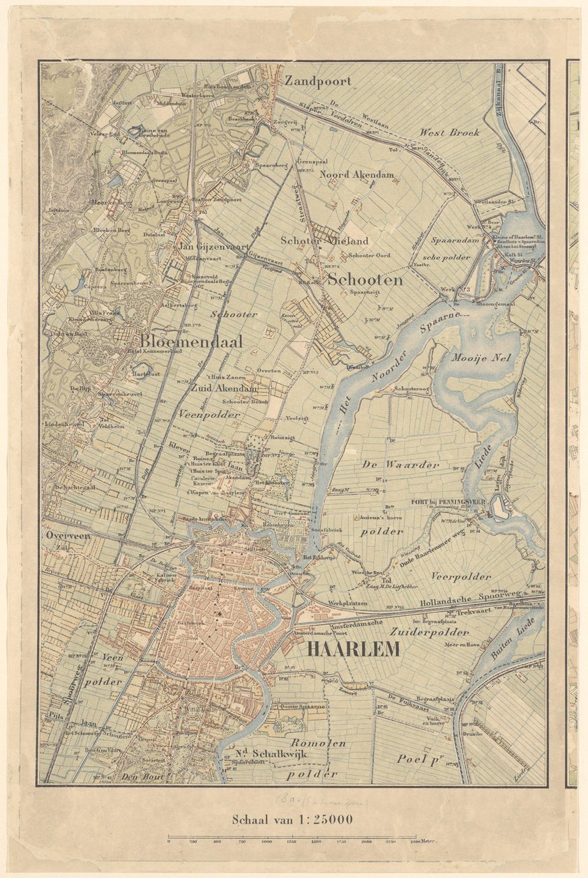 Mappa di Haarlem e dintorni da North Holland Archives