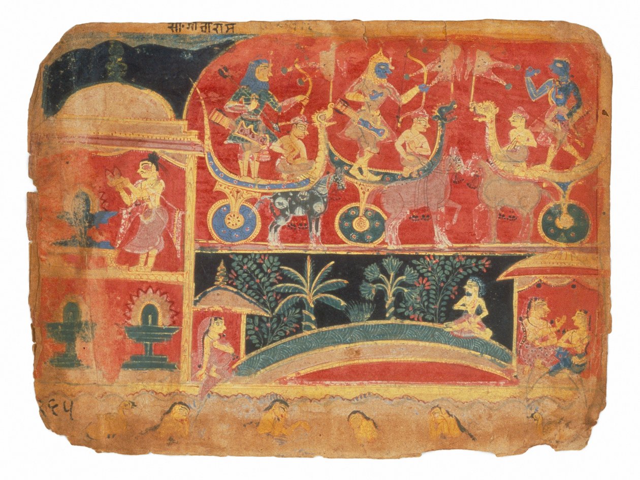 Illustrazione per il Bhagavata Purana, la
Scena di battaglia Rukmini-Haran da North Indian School