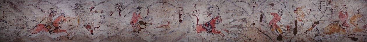 Murale da una tomba della Dinastia Qi Settentrionale a Jiuyuangang, Xinzhou da Northern Qi Dynasty Chinese Scool
