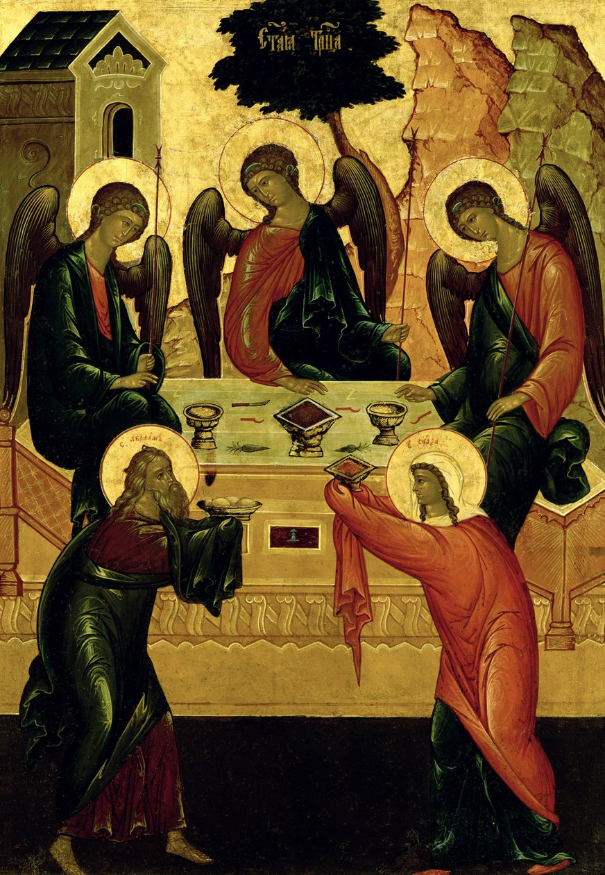 La Santissima Trinità, Scuola di Novgorod, XV secolo da Novgorod School