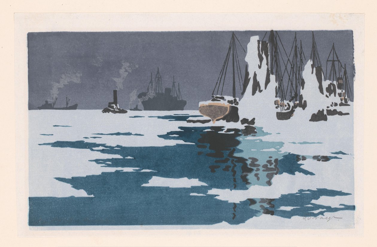 Veduta di Bremerhaven da O. Droegl (signed by artist)