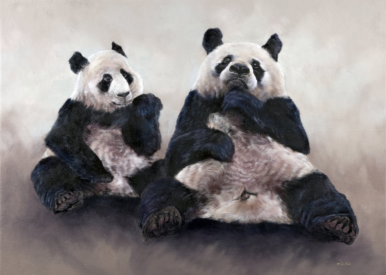 Orso cinese, Pixiu, 2014 (acrilico su tela) da Odile Kidd