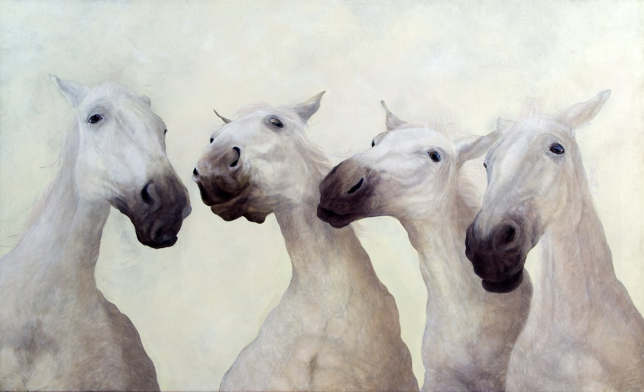 Equus quattro (acrilico su tela) da Odile Kidd