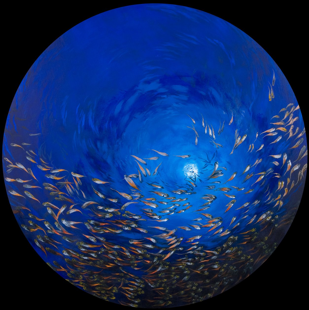 Pesce di vetro 2, 2009 (acrilico su lino e legno) da Odile Kidd