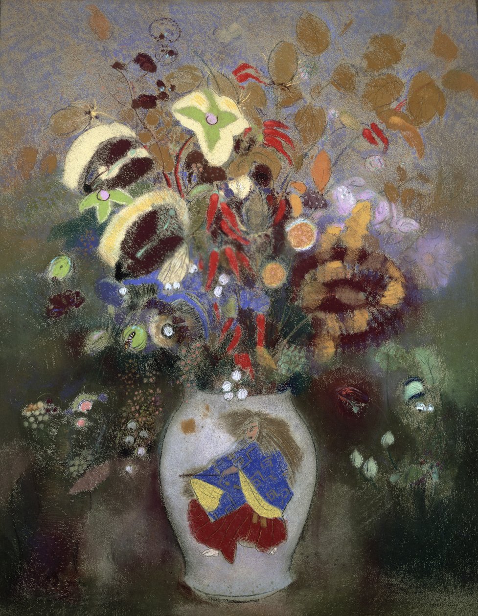 Natura morta di un vaso di fiori da Odilon Redon