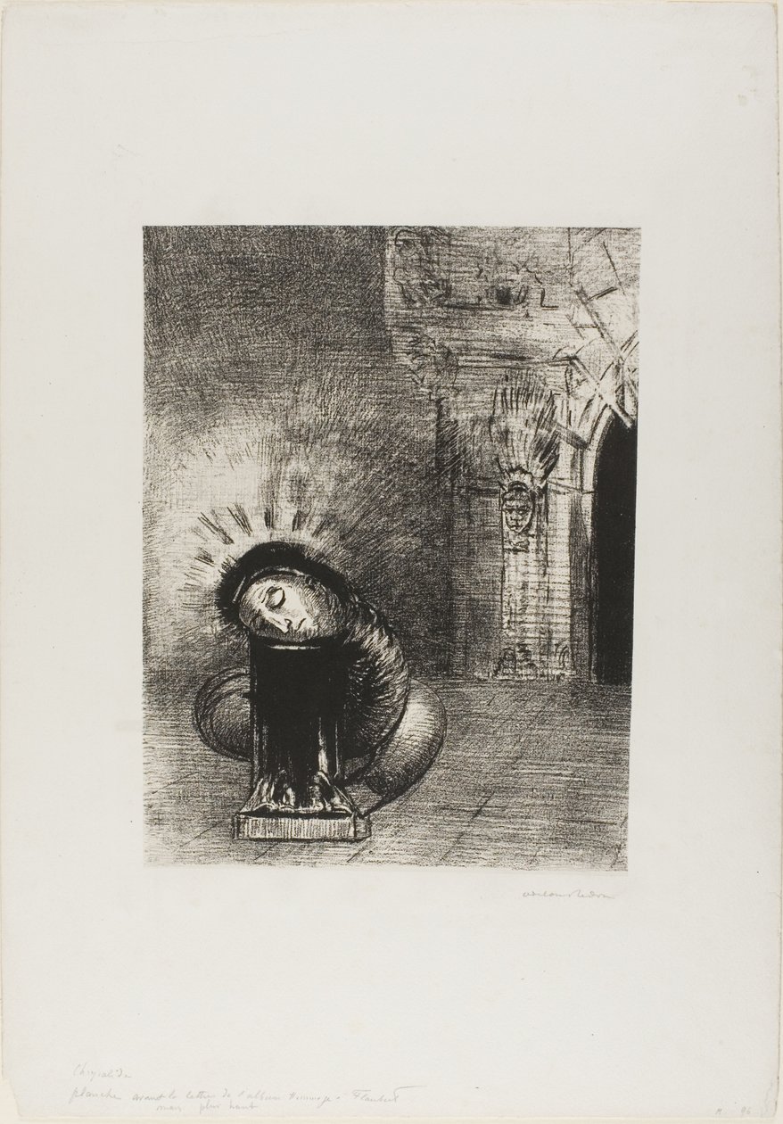 Una lunga crisalide, del colore del sangue, tavola 2 di 6 da Odilon Redon
