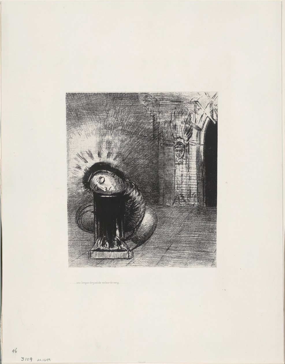 Una lunga crisalide, il colore del sangue, tavola 2 di 6 da Odilon Redon
