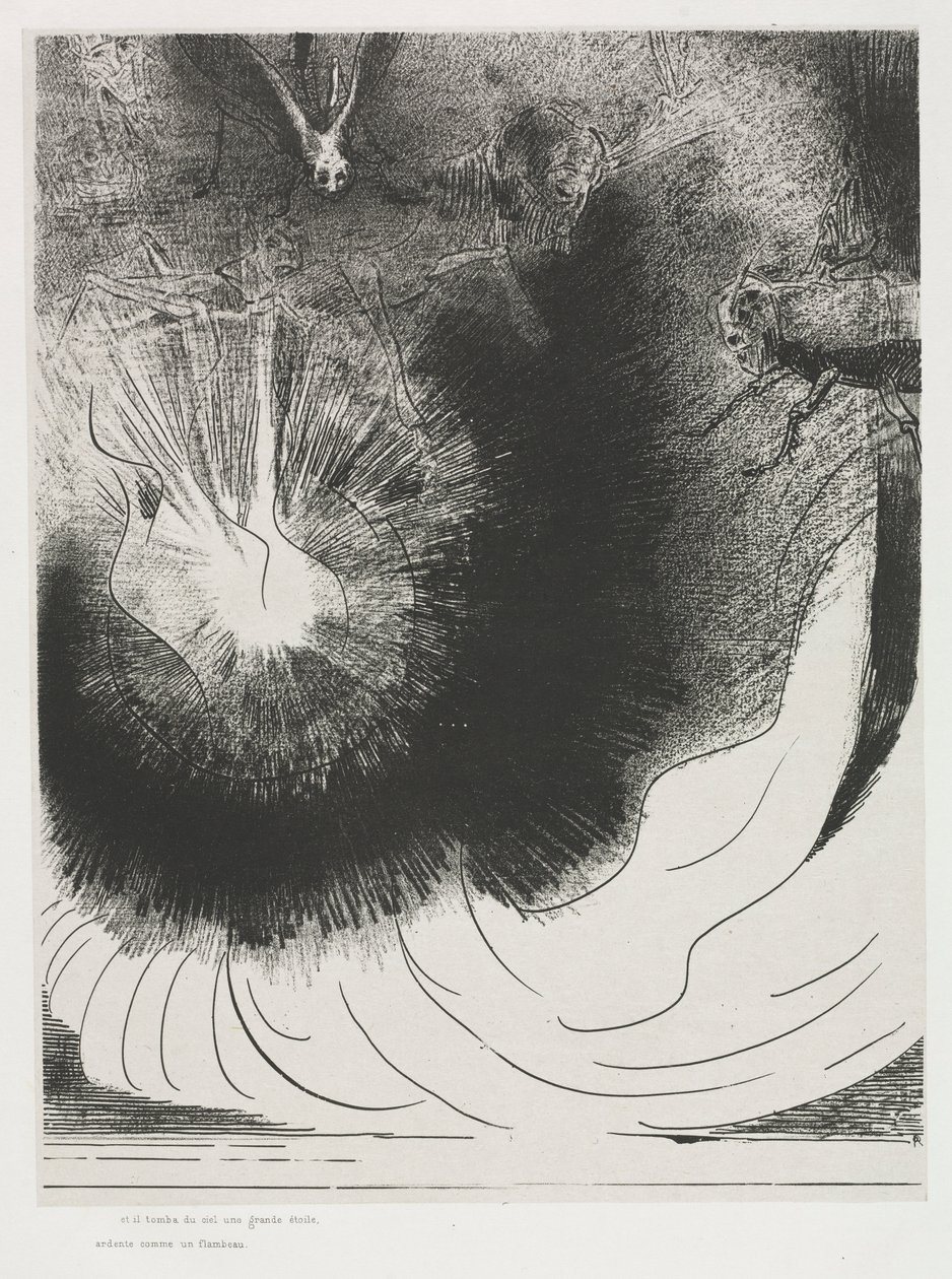 E Cadde una Grande Stella dal Cielo, Bruciando come una Lampada da Odilon Redon