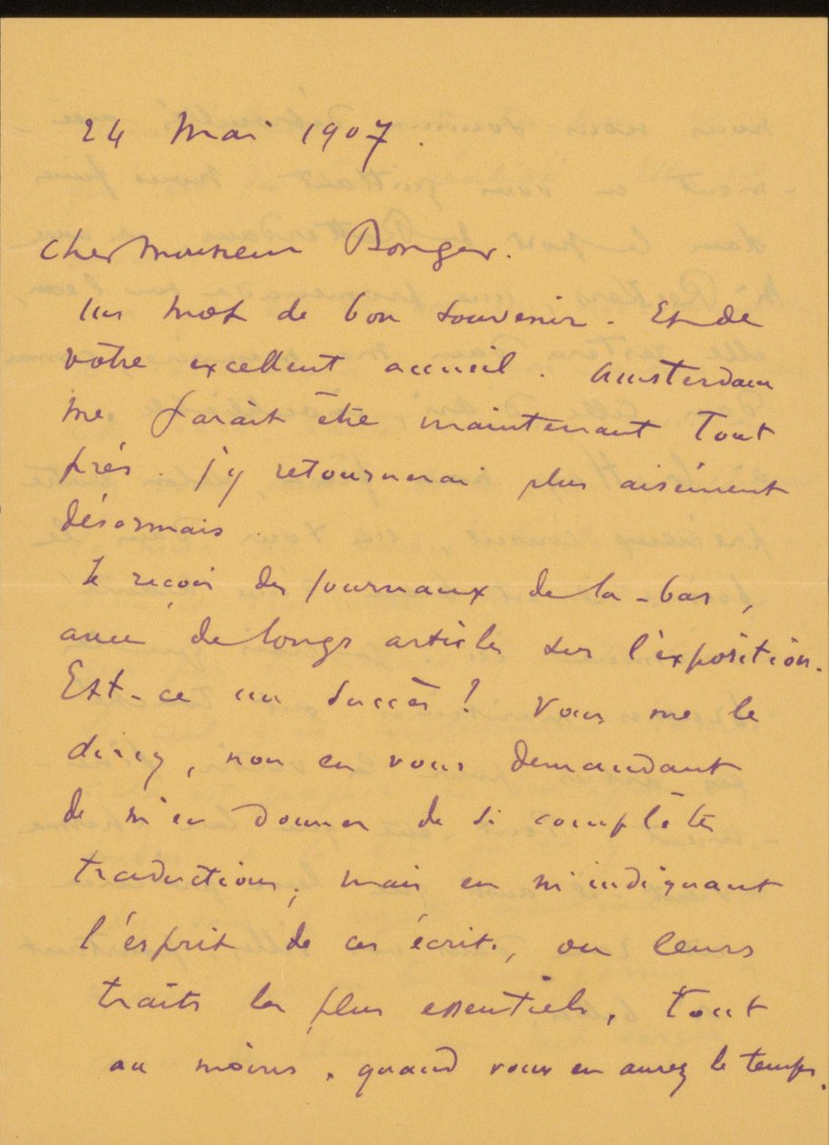Brief an Andries Bonger da Odilon Redon